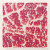 Marbellbeef Steak Texture Closeup Glasuntersetzer (Vorderseite)