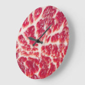 Marbellbeef Steak Texture Closeup Große Wanduhr (Winkel)