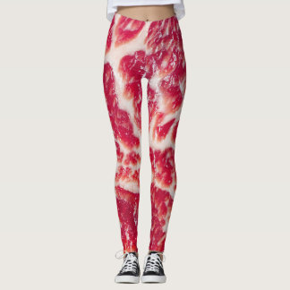Marbellbeef Steak Texture Closeup Leggings