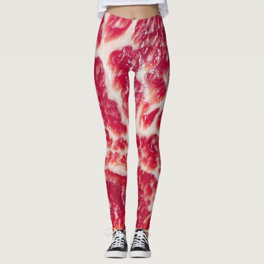 Marbellbeef Steak Texture Closeup Leggings (Vorderseite)