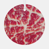 Marbellbeef Steak Texture Closeup Ornament Aus Glas (Rückseite)