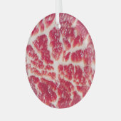 Marbellbeef Steak Texture Closeup Ornament Aus Glas (Vorderseite links)