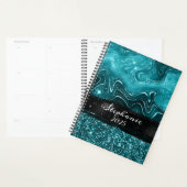 Marbile Aquamarin Blue Glitzer Glam Colorblock Planer (Anzeige)