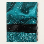 Marbile Aquamarin Blue Glitzer Glam Colorblock Planer (Rückseite)