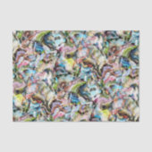 Marbile Blue Pink Lime Green Black Art Muster Seidenpapier (Vorderseite)