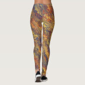 Marbile Book Endpaper Yellow Orange Blue Violet Leggings (Rückseite)