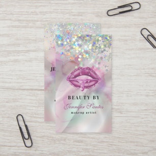 Marbile Holographic Glitzer Lips QR Code Beauty Visitenkarte