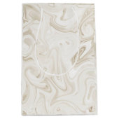 Marbile Paint Off White Chic Weihnachtsgeschenk Wr Mittlere Geschenktüte (Vorderseite)