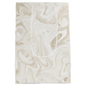Marbile Paint Off White Chic Weihnachtsgeschenk Wr Mittlere Geschenktüte (Rückseite)