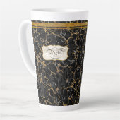 Marbile Paris Calligraphy Typografy Black n Gold Milchtasse (Linke Ecke)