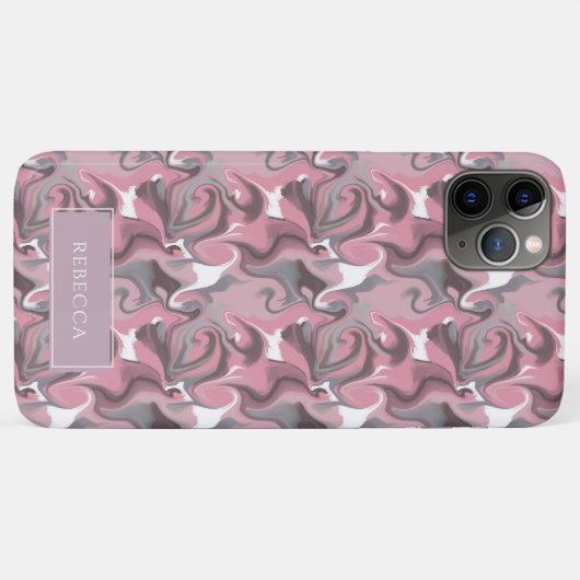 Marbile Trippy Retro Groovy Pink Personalisierter Case-Mate iPhone Hülle (Rückseite (Horizontal))