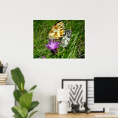 Marbile White Butterflies Poster (Heimbüro)