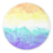 Marbile Wirbel Boho Abstrakt Genderfaun Pride Flag Keramikknauf (Vorderseite)