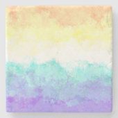 Marbile Wirbel Boho Abstrakt Genderfaun Pride Flag Steinuntersetzer (Vorderseite)