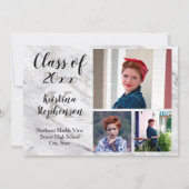 Marble 3 Foto School Abschluss Ankündigung (Vorderseite)