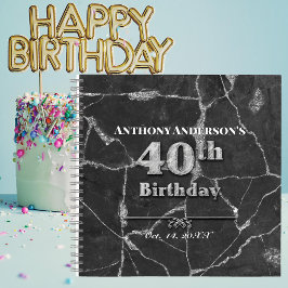 Marble 40. Geburtstag Party Gästebuch Notizblock