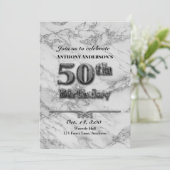 Marble 50. Geburtstagsparty Einladung (Stehend Vorderseite)