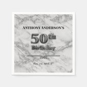 Marble 50. Geburtstagsparty Serviette (Vorderseite)