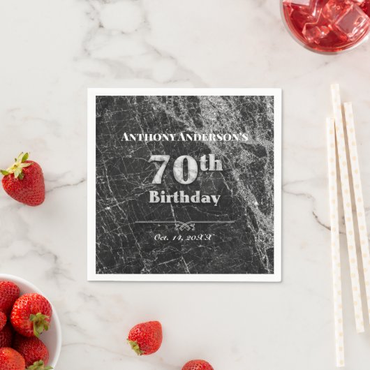 Marble 70. Geburtstagsparty Serviette (Beispiel)