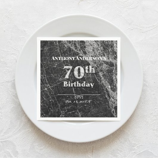 Marble 70. Geburtstagsparty Serviette