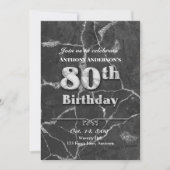 Marble 80. Geburtstagsparty Einladung (Vorderseite)
