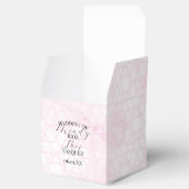 Marble Abstract Pink Wedding Script Black Geschenkschachtel (Geöffnet)