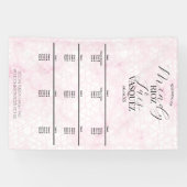 Marble Abstract Pink Wedding Script Black Menu Banner (Horizontal)
