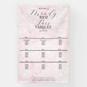 Marble Abstract Pink Wedding Script Black Menu Banner (Vertikal)