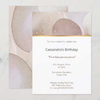 MARBLE ABSTRAKT BUBBLE NEUTRAL GEBURTSTAG EINLADUNG