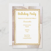 MARBLE ABSTRAKT GOLD SPOT GEBURTSTAG EINLADUNG (Vorderseite)