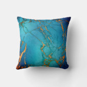 MARBLE ABSTRAKT OCEAN BLUE GOLD PILLOW KISSEN (Rückseite)