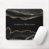 Marble Agate Black Gold Elegant Mousepad (Mit Mouse)
