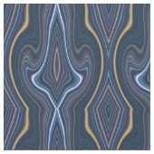 Marble Agate Blue Gold Swirbeln Chic Muster Stoff (Nahaufnahme)