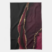 Marble Agate Chic Black Lila Gold Glitzer Geschirrtuch (Vertikal)