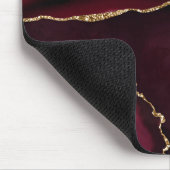 Marble Agate Chic Black Lila Gold Glitzer Mousepad (Ecke)