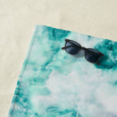 Marble Agate Custom aquamarin Crystal Monogram Nam Strandtuch (Beispiel)