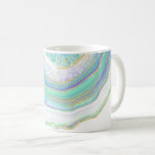 Marble Agate Geode Muster mit Monogramm Kaffeetasse (VorderseiteRechts)