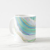 Marble Agate Geode Muster mit Monogramm Kaffeetasse (Vorderseite Links)
