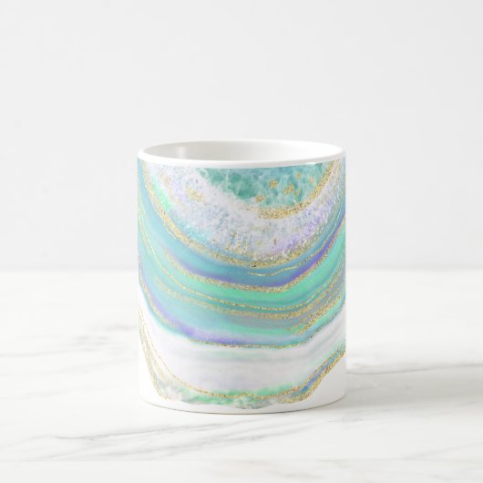 Marble Agate Geode Muster mit Monogramm Kaffeetasse (Mittel)