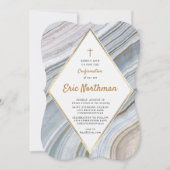 Marble Agate Gold Bestätigung Einladung (Vorderseite)