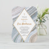 Marble Agate Gold Bestätigung Einladung (Stehend Vorderseite)