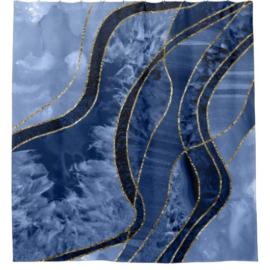 Marble Agate Gold Glam 10 Duschvorhang (Vorderseite)