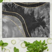 Marble Agate Gold Glam 11 Geschirrtuch (Gefaltet)