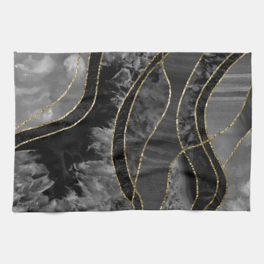 Marble Agate Gold Glam 11 Geschirrtuch (Horizontal)