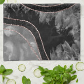 Marble Agate Gold Glam 12 Geschirrtuch (Gefaltet)