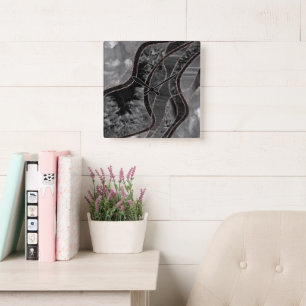 Marble Agate Gold Glam 12 Quadratische Wanduhr