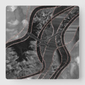 Marble Agate Gold Glam 12 Quadratische Wanduhr (Vorderseite)