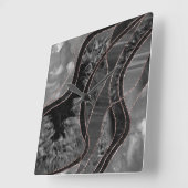 Marble Agate Gold Glam 12 Quadratische Wanduhr (Winkel)