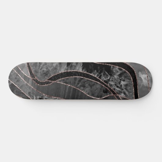 Marble Agate Gold Glam 12 Skateboard (Horizontal)