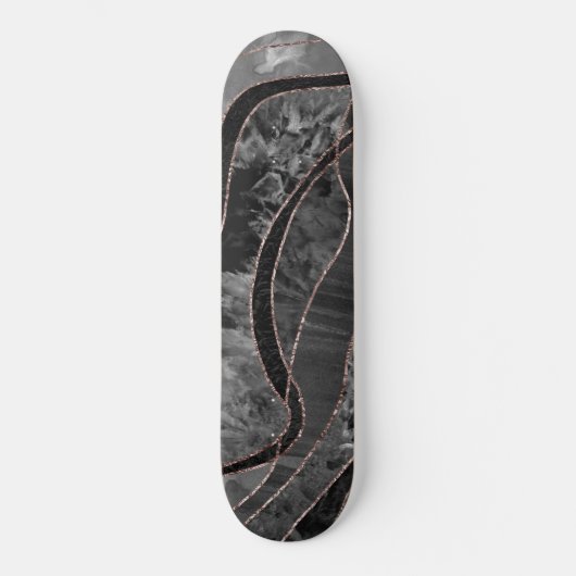 Marble Agate Gold Glam 12 Skateboard (Vorderseite)